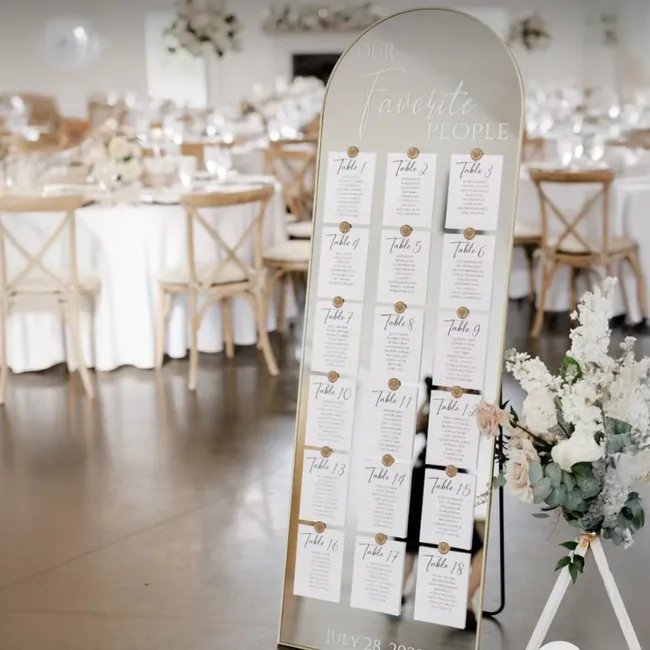 Miroir autoportant pour plan de table mariage 2026