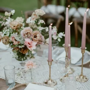 Trio de bougeoirs dorés