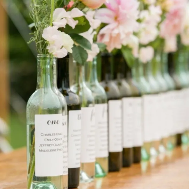 Bouteilles lumineuses pour plan de table