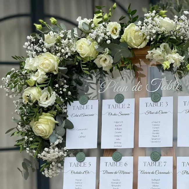 Composition florale pour plan de table XL mariage