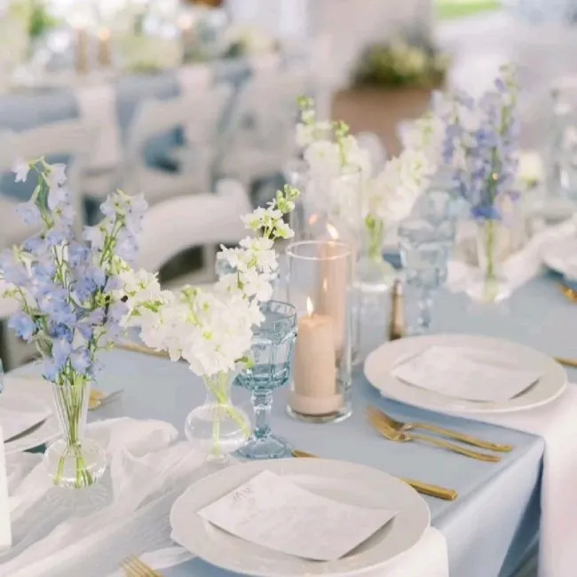 Nappe rectangulaire de couleur table mariage