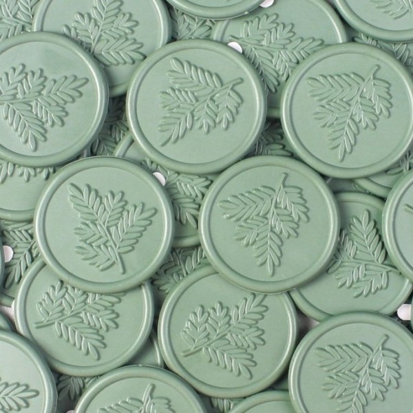 Cachet de cire vert mariage plan de table