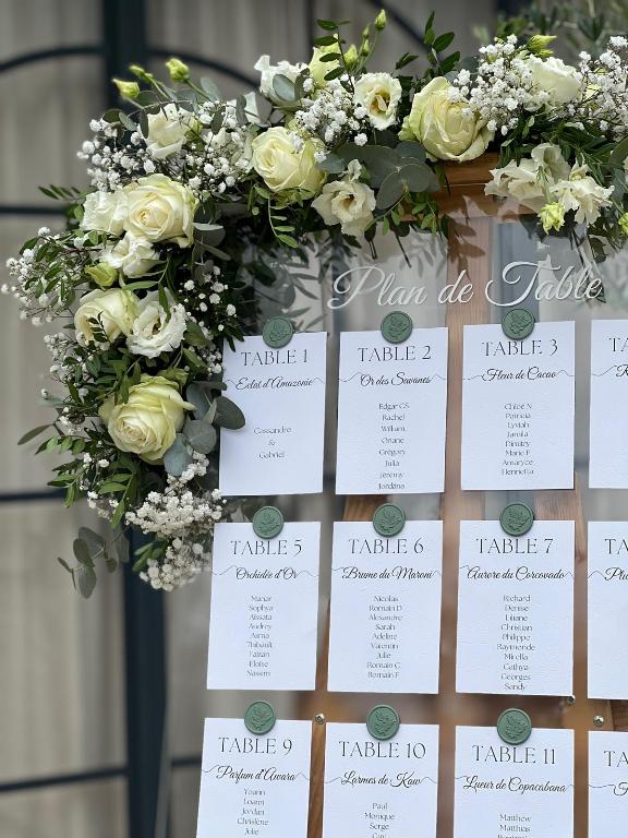 Plan de Table fleuris plexi